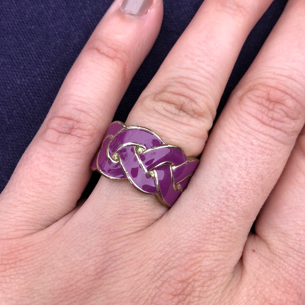 Purple & Gold Braided Ring